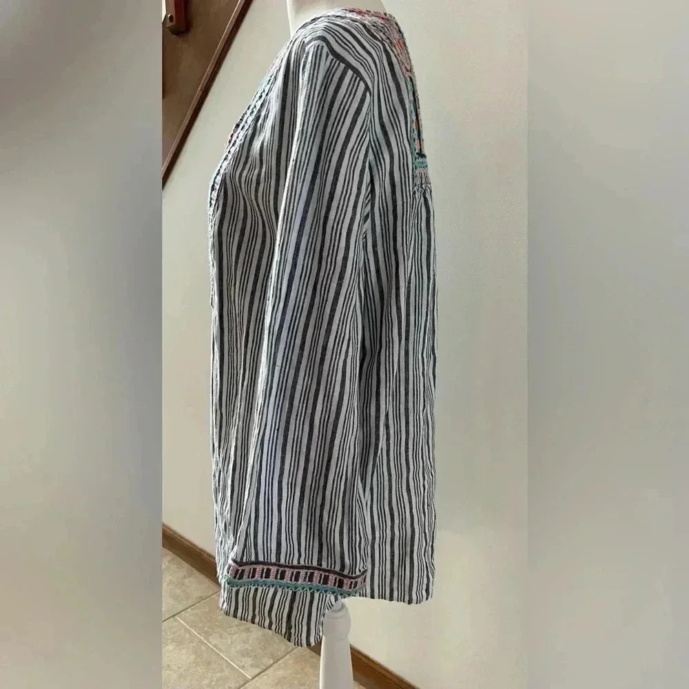 J. Jill | love linen women’s embroidered kimono top. Size: M - Picture 12 of 16